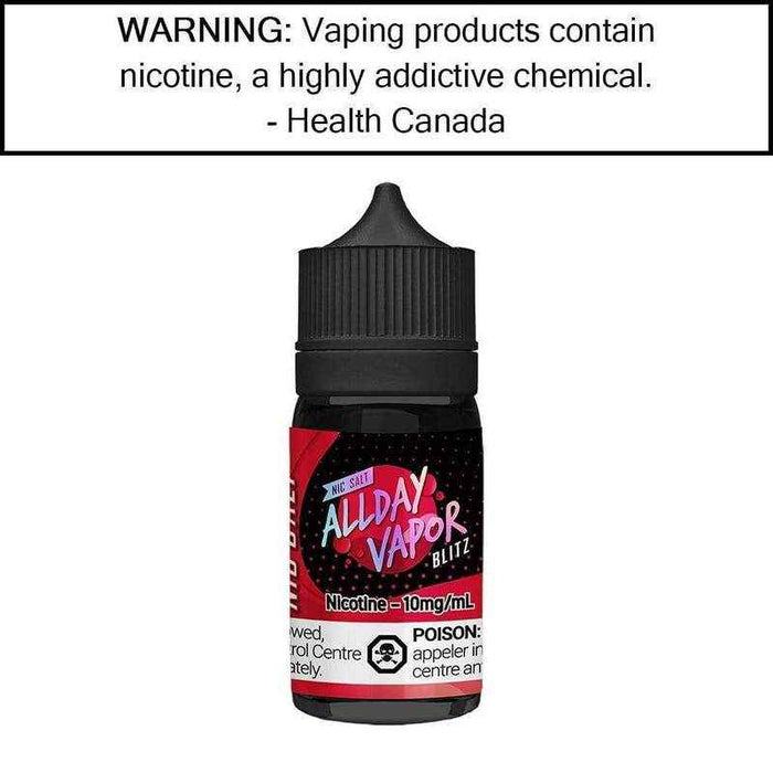 ALLDAY VAPOR SALT NIC 30ML BLITZ / 10MG Salt Nic ALLDAY VAPOR SALT NIC 30ML | Downtown Smokes N Vapes