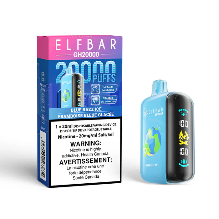ELFBAR GH20000 Blue Razz Ice / 20MG Disposables ELFBAR GH20000 | Downtown Smokes N Vapes