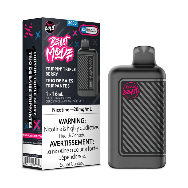 FLAVOUR BEAST BEAST MODE 8K - TRIPPIN’ Triple Berry / 20MG - Disposables FLAVOUR BEAST BEAST MODE 8K | Downtown Smokes