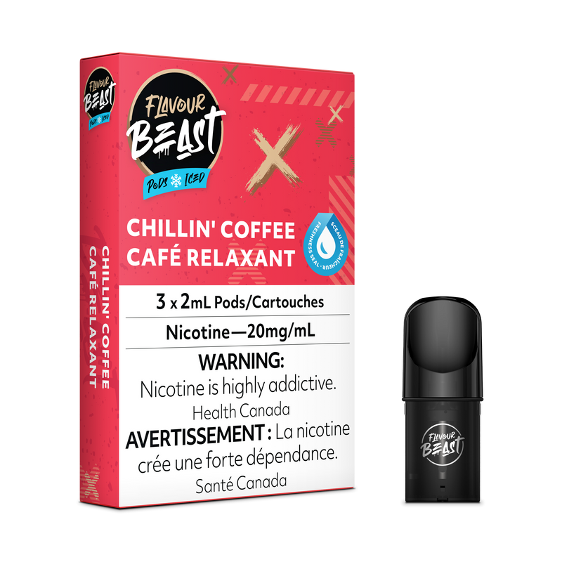 FLAVOUR BEAST PODS - Chillin’ Coffee Iced / 20MG - Closed Pods FLAVOUR BEAST PODS | Downtown Smokes N Vapes
