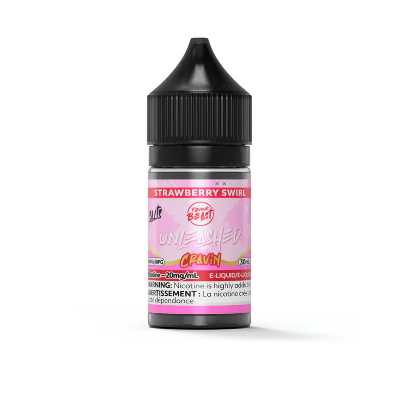 FLAVOUR BEAST UNLEASHED CRAVIN SALT 30ML - Cravin Strawberry Swirl / 20MG - Salt Nic FLAVOUR BEAST UNLEASHED CRAVIN