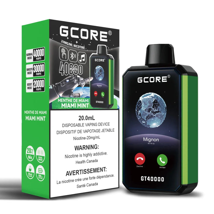 GCORE GT 40000 Miami Mint / 20MG Disposables GCORE GT 40000 | Downtown Smokes N Vapes