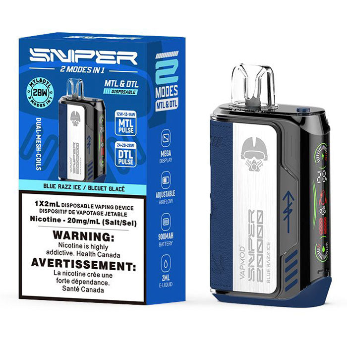 SNIPER 20K INTENSE 😉 Bluerazz Ice / 20MG Intense Disposables SNIPER 20K INTENSE 😉 | Downtown Smokes N Vapes