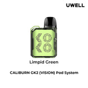 UWELL CALIBURN GK2 VISION POD KIT - Limpid Green - Salt Nic Devices UWELL CALIBURN GK2 VISION POD KIT | Downtown Smokes