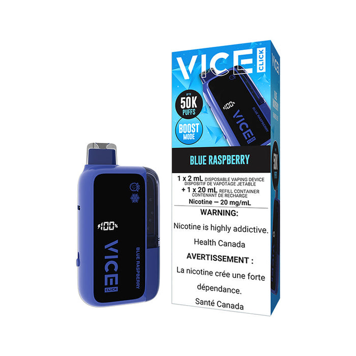 VICE CLICK 50K Disposable Vape Blue Raspberry / 20MG Disposables VICE CLICK 50K Disposable Vape | Downtown Smokes N
