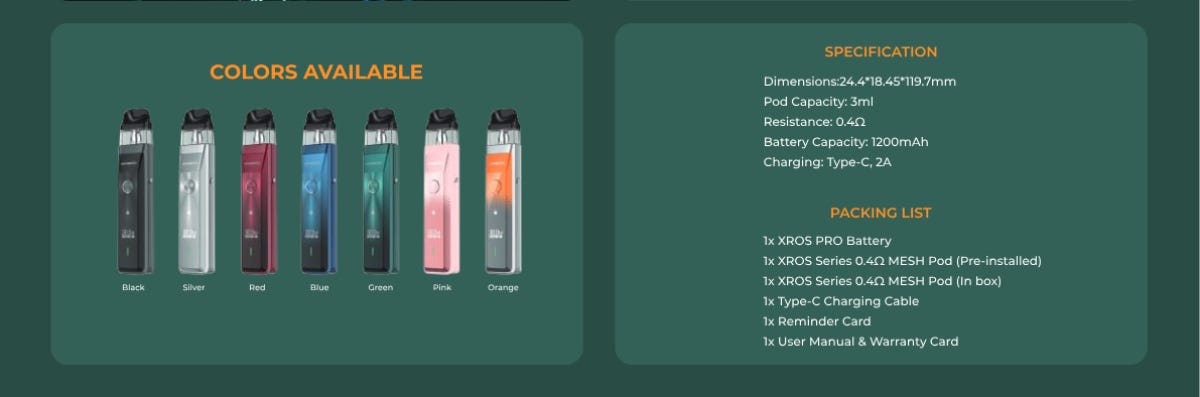 VAPORESSO XROS PRO OPEN POD KIT