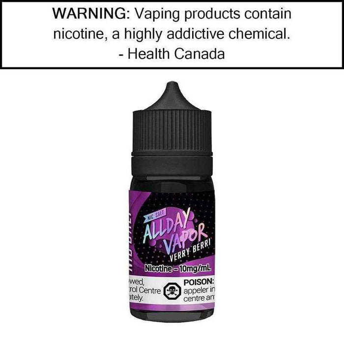 ALLDAY VAPOR SALT NIC 30ML VERRY BERRI / 10MG Salt Nic ALLDAY VAPOR SALT NIC 30ML | Downtown Smokes N Vapes