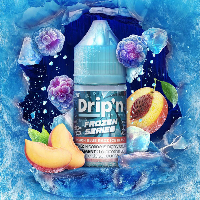 DRIP’N FROZEN BY ENVI SALT NIC 30ML Peach Blue Razz Ice / 20MG Salt Nic DRIP’N FROZEN BY ENVI SALT NIC 30ML | Downtown
