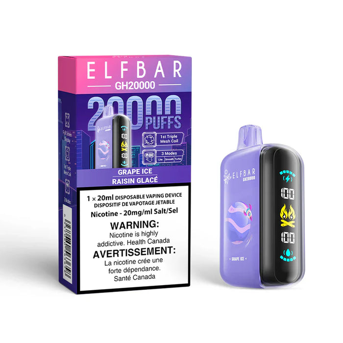 ELFBAR GH20000 Grape Ice / 20MG Disposables ELFBAR GH20000 | Downtown Smokes N Vapes