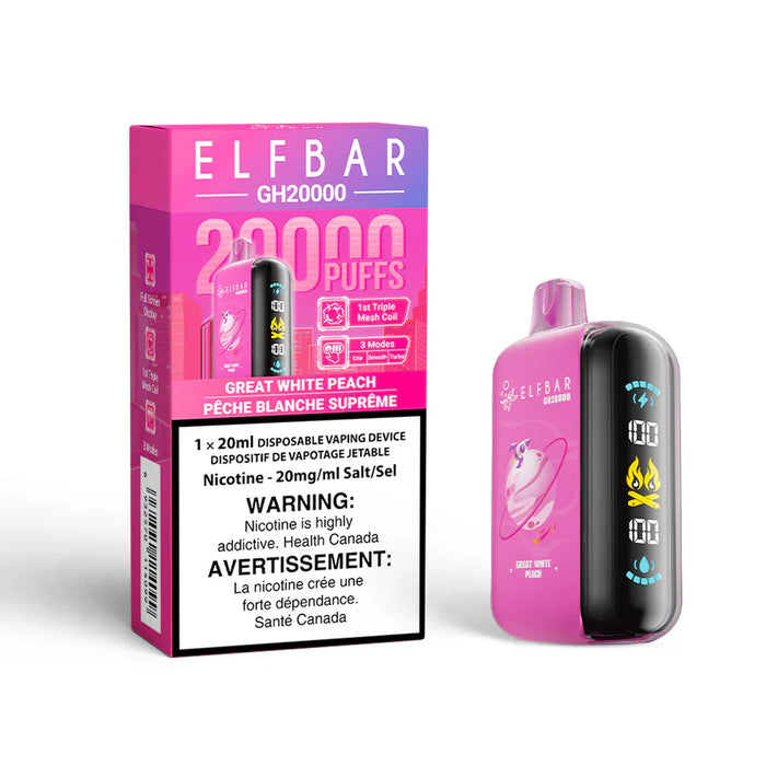 ELFBAR GH20000 Great White Peach / 20MG Disposables ELFBAR GH20000 | Downtown Smokes N Vapes