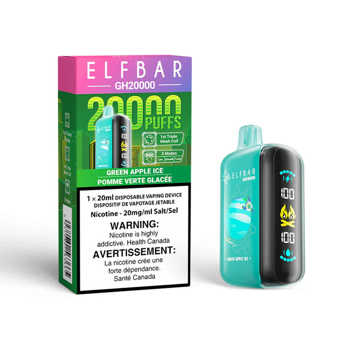 ELFBAR GH20000 Green Apple Ice / 20MG Disposables ELFBAR GH20000 | Downtown Smokes N Vapes