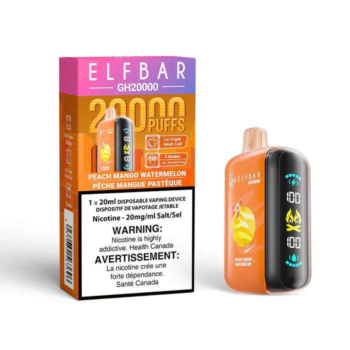 ELFBAR GH20000 Peach Mango Watermelon / 20MG Disposables ELFBAR GH20000 | Downtown Smokes N Vapes