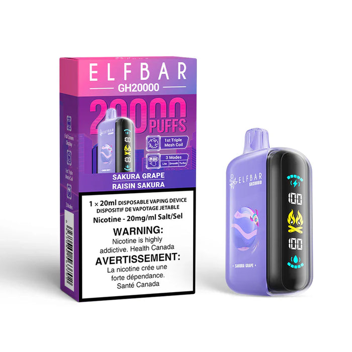 ELFBAR GH20000 Sakura Grape / 20MG Disposables ELFBAR GH20000 | Downtown Smokes N Vapes