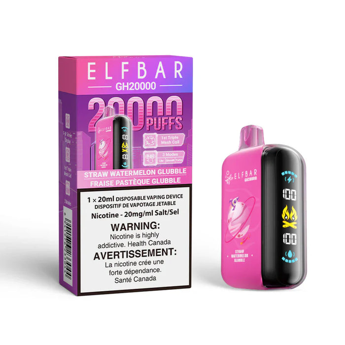 ELFBAR GH20000 Straw Watermelon Glubble (Bubblegum) / 20MG Disposables ELFBAR GH20000 | Downtown Smokes N Vapes