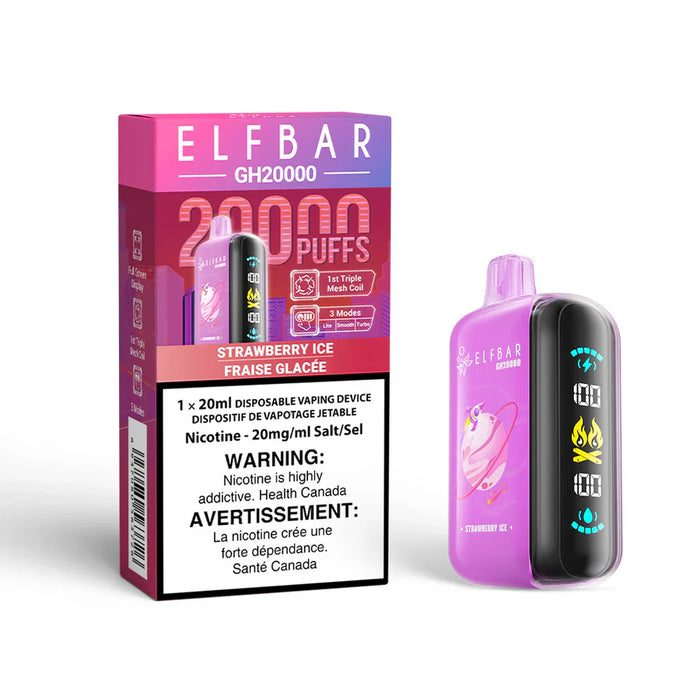 ELFBAR GH20000 Strawberry Ice / 20MG Disposables ELFBAR GH20000 | Downtown Smokes N Vapes