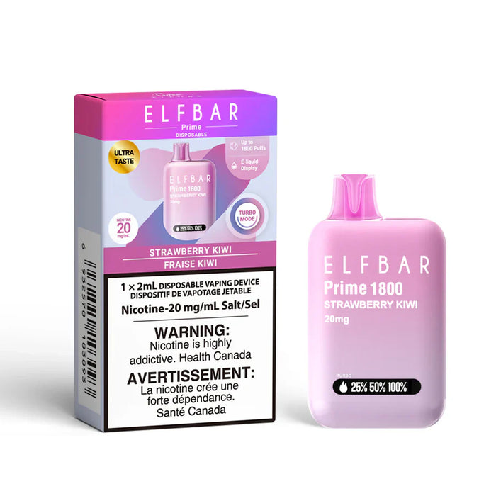 ELFBAR PRIME 1800 Strawberry Kiwi / 20MG Disposables ELFBAR PRIME 1800 | Downtown Smokes N Vapes