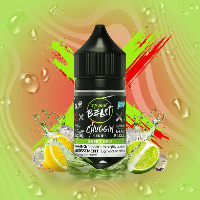 FLAVOR BEAST CHUGGIN 30ML Chuggin Green Dew (ICED) / 20MG Salt Nic FLAVOR BEAST CHUGGIN 30ML | Downtown Smokes N Vapes