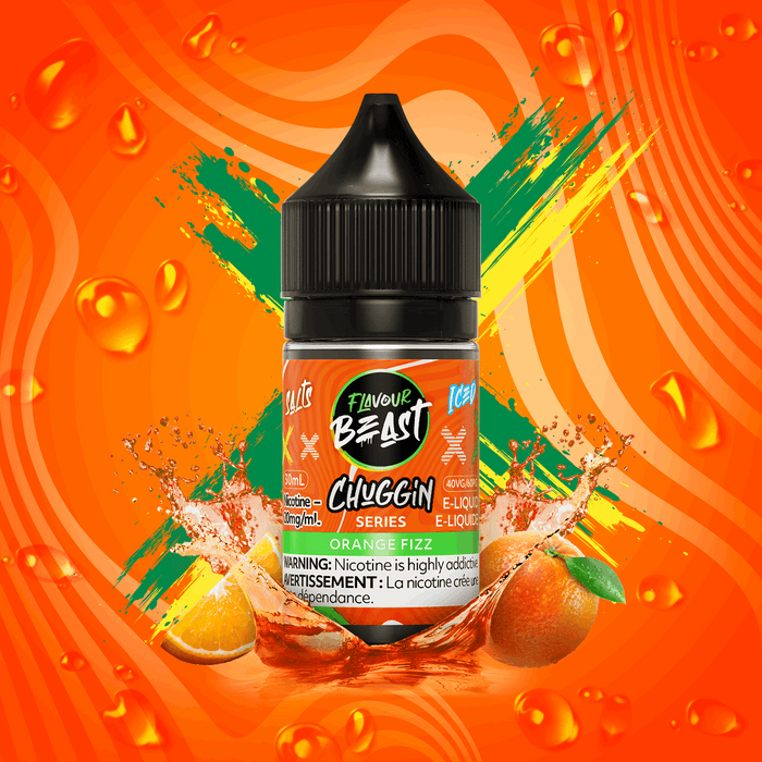 FLAVOR BEAST CHUGGIN 30ML Chuggin Orange Fizz (ICED) / 20MG Salt Nic FLAVOR BEAST CHUGGIN 30ML | Downtown Smokes N Vapes