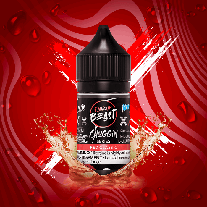 FLAVOR BEAST CHUGGIN 30ML Chuggin Red Classic (ICED) / 20MG Salt Nic FLAVOR BEAST CHUGGIN 30ML | Downtown Smokes N Vapes