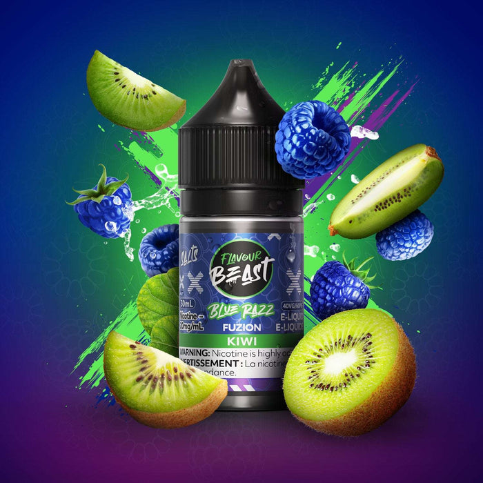 FLAVOUR BEAST FUZION SALT 30ML Blue Razz Fuzion Kiwi / 20MG Salt Nic FLAVOUR BEAST FUZION SALT 30ML | Downtown Smokes N