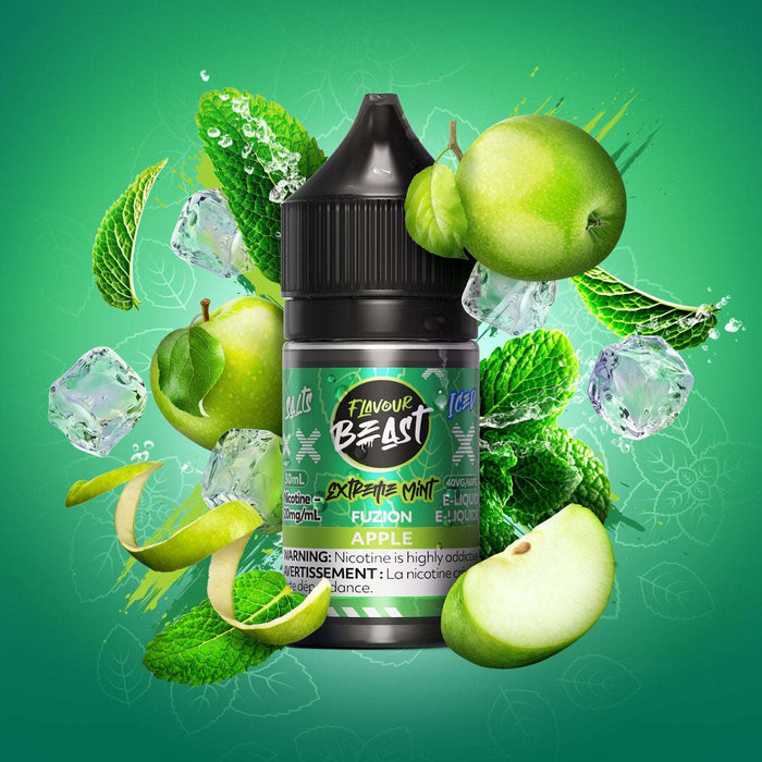 FLAVOUR BEAST FUZION SALT 30ML Extreme Mint Fuzion Apple (ICED) / 20MG Salt Nic FLAVOUR BEAST FUZION SALT 30ML