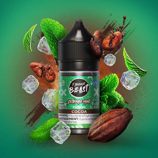 FLAVOUR BEAST FUZION SALT 30ML Extreme Mint Fuzion Cocoa (ICED) / 20MG Salt Nic FLAVOUR BEAST FUZION SALT 30ML