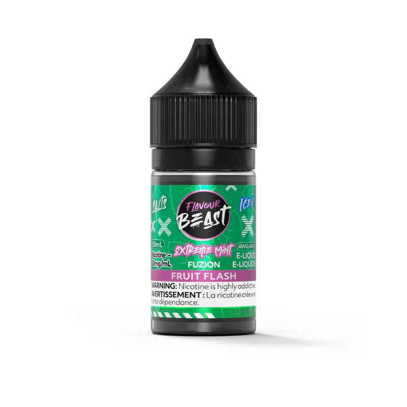 FLAVOUR BEAST FUZION SALT 30ML Extreme Mint Fuzion Fruit Flash (ICED) / 20MG Salt Nic FLAVOUR BEAST FUZION SALT 30ML