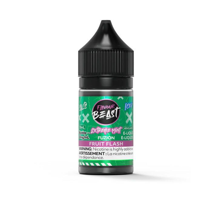 FLAVOUR BEAST FUZION SALT 30ML Extreme Mint Fuzion Fruit Flash (ICED) / 20MG Salt Nic FLAVOUR BEAST FUZION SALT 30ML