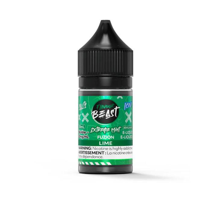 FLAVOUR BEAST FUZION SALT 30ML Extreme Mint Fuzion Lime (ICED) / 20MG Salt Nic FLAVOUR BEAST FUZION SALT 30ML