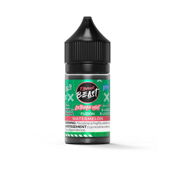 FLAVOUR BEAST FUZION SALT 30ML Extreme Mint Fuzion Watermelon (ICED) / 20MG Salt Nic FLAVOUR BEAST FUZION SALT 30ML