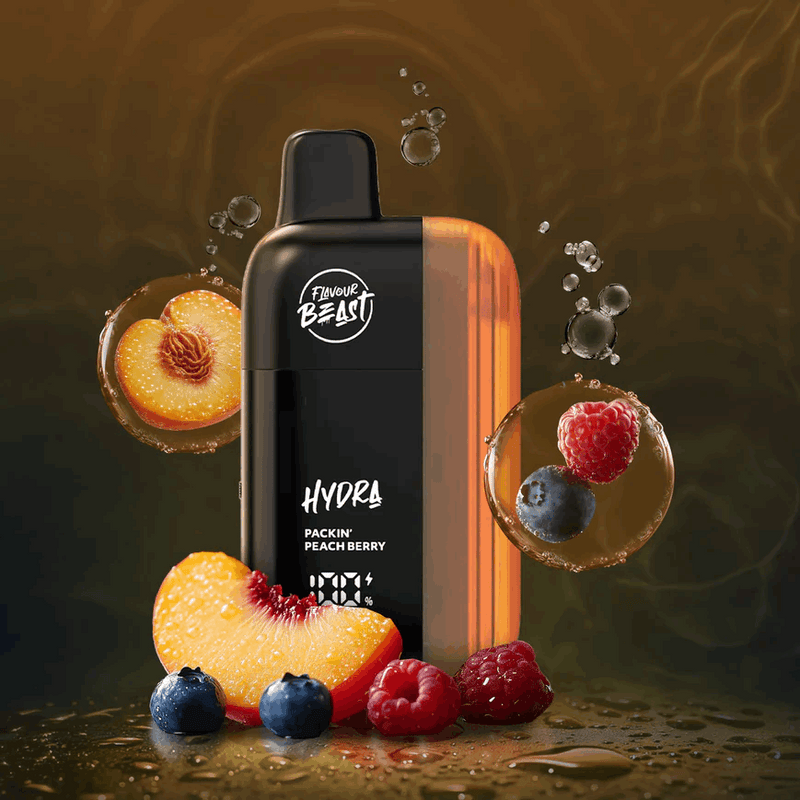 FLAVOUR BEAST HYDRA 18K Packin’ Peach Berry / 20MG Disposables FLAVOUR BEAST HYDRA 18K | Downtown Smokes N Vapes