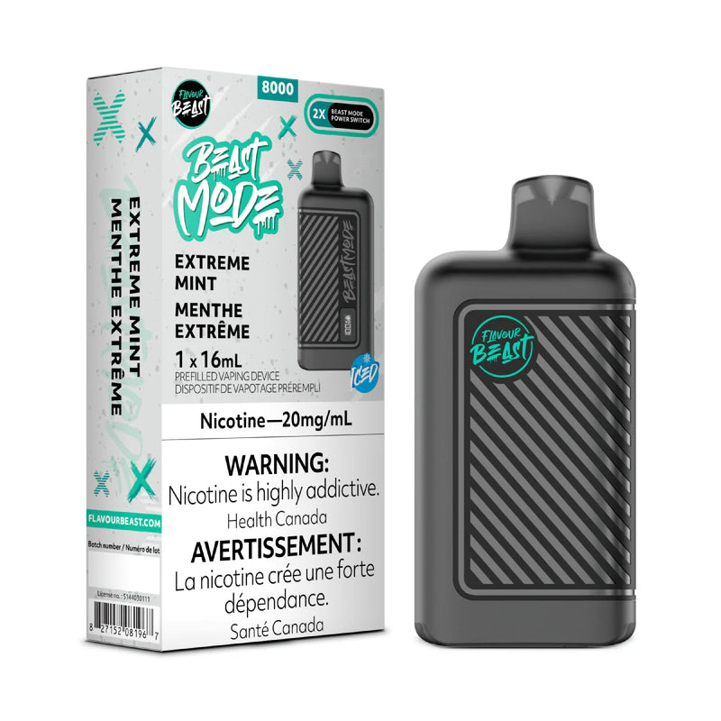 FLAVOUR BEAST BEAST MODE 8K EXTREME Mint ICED / 20MG Disposables FLAVOUR BEAST BEAST MODE 8K | Downtown Smokes N Vapes