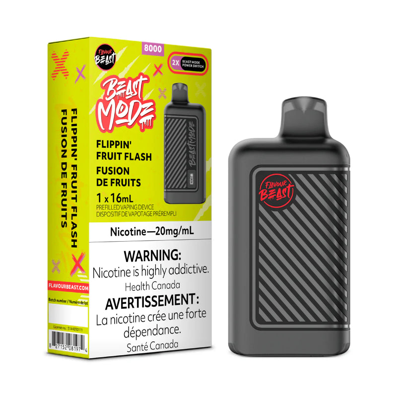 FLAVOUR BEAST BEAST MODE 8K FLIPPIN’ Fruit Flash / 20MG Disposables FLAVOUR BEAST BEAST MODE 8K | Downtown Smokes N