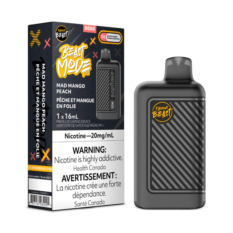 FLAVOUR BEAST BEAST MODE 8K MAD Mango Peach / 20MG Disposables FLAVOUR BEAST BEAST MODE 8K | Downtown Smokes N Vapes