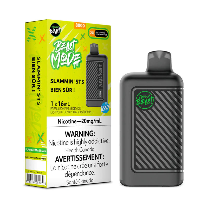 FLAVOUR BEAST BEAST MODE 8K SLAMMIN’ STS ICED / 20MG Disposables FLAVOUR BEAST BEAST MODE 8K | Downtown Smokes N Vapes