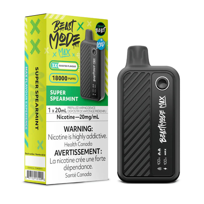 FLAVOUR BEAST BEAST MODE MAX 18K SUPER Spearmint ICED / 20MG Disposables FLAVOUR BEAST BEAST MODE MAX 18K | Downtown