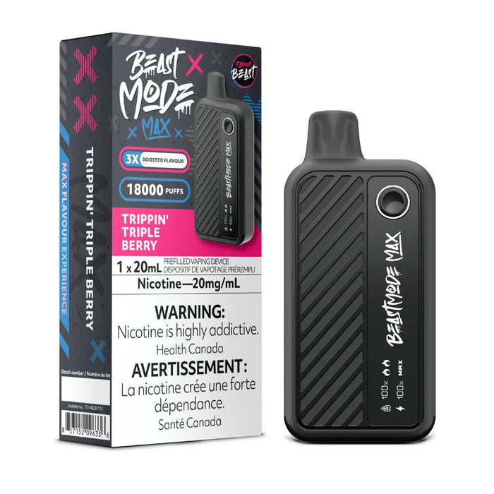 FLAVOUR BEAST BEAST MODE MAX 18K TRIPPIN’ Triple Berry / 20MG Disposables FLAVOUR BEAST BEAST MODE MAX 18K | Downtown