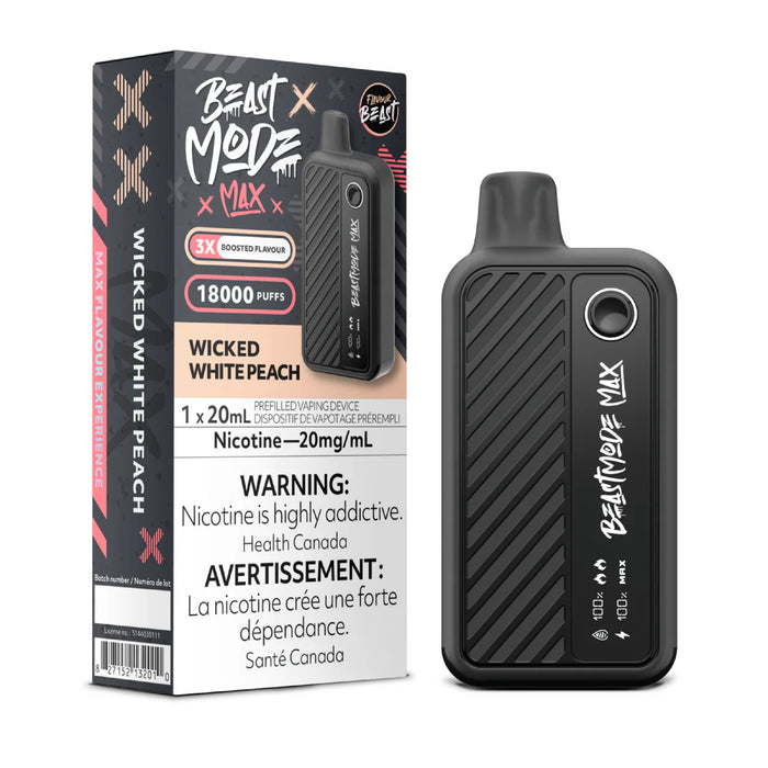 FLAVOUR BEAST BEAST MODE MAX 18K WICKED White Peach / 20MG Disposables FLAVOUR BEAST BEAST MODE MAX 18K | Downtown