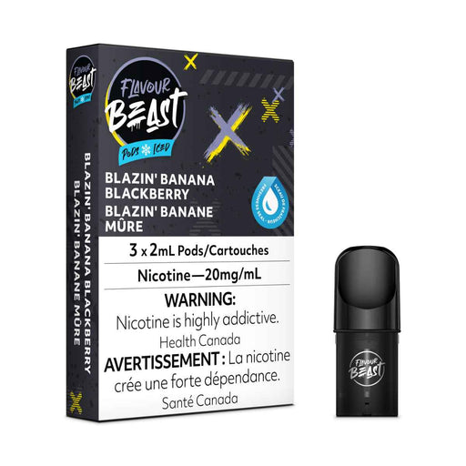 FLAVOUR BEAST PODS Blazin’ Banana Blackberry Iced / 20MG Closed Pods FLAVOUR BEAST PODS | Downtown Smokes N Vapes
