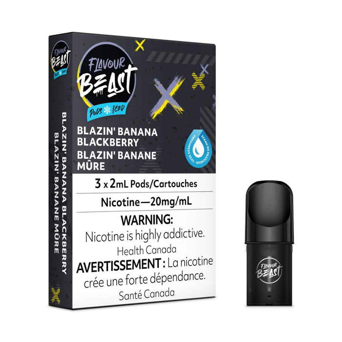 FLAVOUR BEAST PODS Blazin’ Banana Blackberry Iced / 20MG Closed Pods FLAVOUR BEAST PODS | Downtown Smokes N Vapes