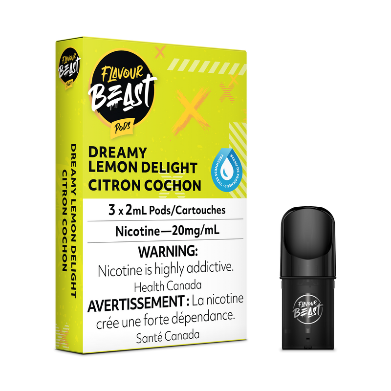 FLAVOUR BEAST PODS - Dreamy Lemon / 20MG - Closed Pods FLAVOUR BEAST PODS | Downtown Smokes N Vapes
