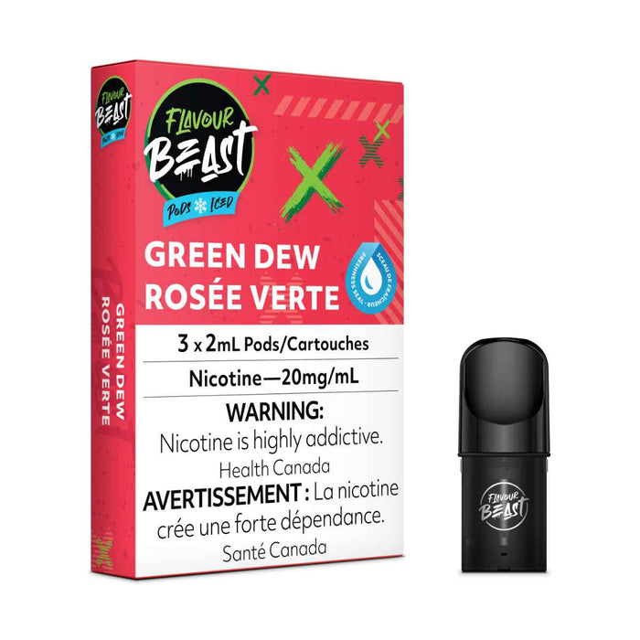 FLAVOUR BEAST PODS Green Dew Iced / 20MG Closed Pods FLAVOUR BEAST PODS | Downtown Smokes N Vapes