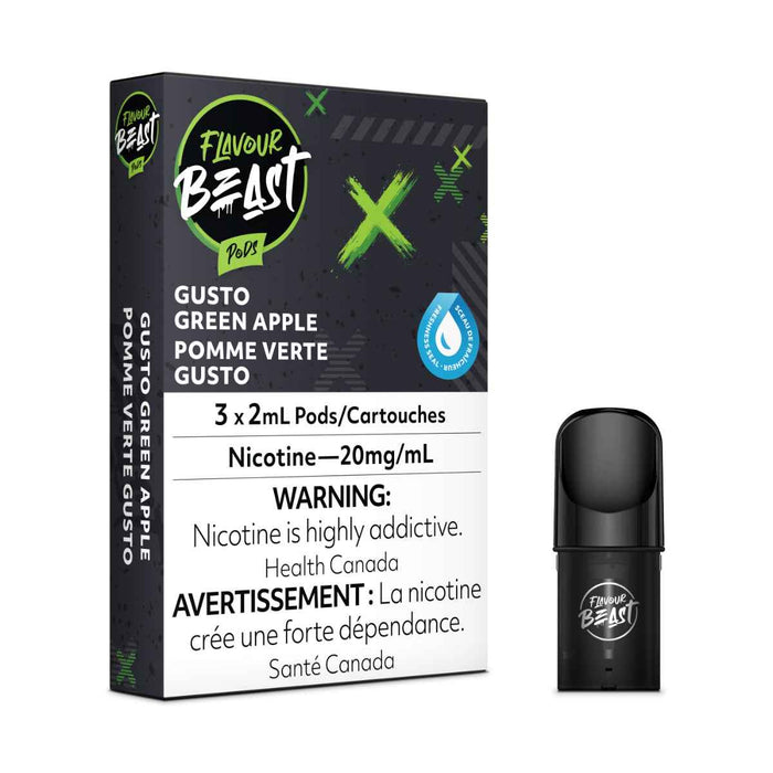 FLAVOUR BEAST PODS Gusto Green Apple / 20MG Closed Pods FLAVOUR BEAST PODS | Downtown Smokes N Vapes