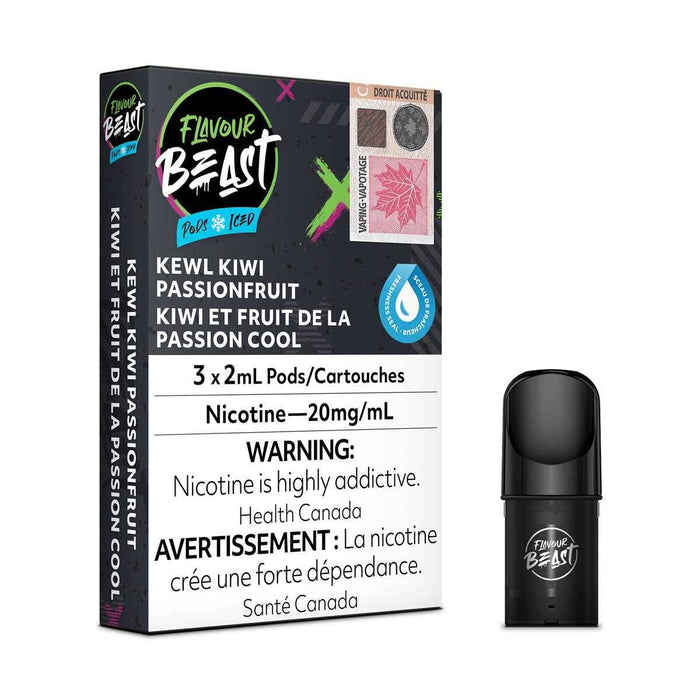 FLAVOUR BEAST PODS Kewl Kiwi Passionfruit Iced / 20MG Closed Pods FLAVOUR BEAST PODS | Downtown Smokes N Vapes