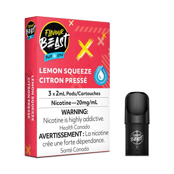 FLAVOUR BEAST PODS Lemon Squeeze Iced / 20MG Closed Pods FLAVOUR BEAST PODS | Downtown Smokes N Vapes