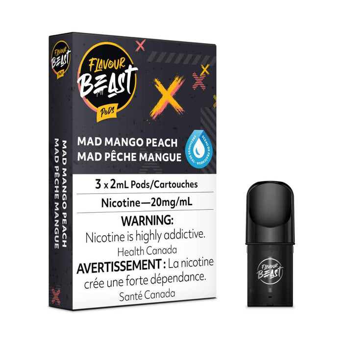 FLAVOUR BEAST PODS Mad Mango Peach / 20MG Closed Pods FLAVOUR BEAST PODS | Downtown Smokes N Vapes