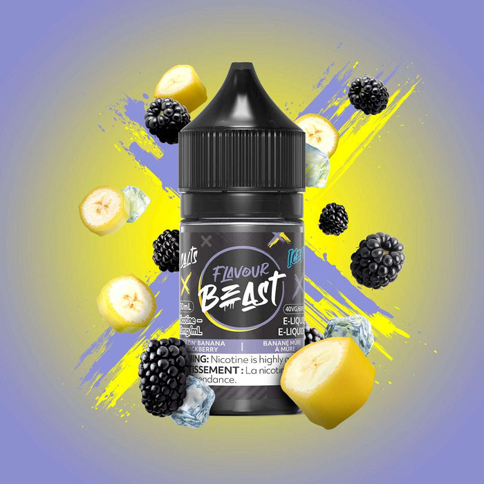 FLAVOUR BEAST SALTS 30ML Blazin’ Banana Blackberry Iced / 10MG Salt Nic FLAVOUR BEAST SALTS 30ML | Downtown Smokes N