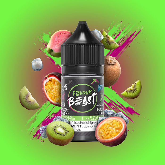 FLAVOUR BEAST SALTS 30ML Kewl Kiwi Passionfruit Iced / 10MG Salt Nic FLAVOUR BEAST SALTS 30ML | Downtown Smokes N Vapes