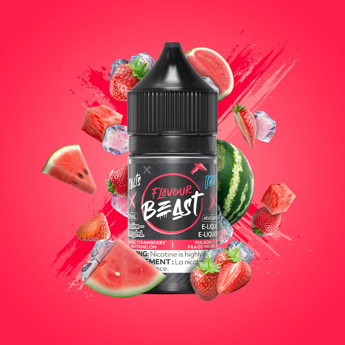 FLAVOUR BEAST SALTS 30ML Savage Strawberry Watermelon Iced / 10MG Salt Nic FLAVOUR BEAST SALTS 30ML | Downtown Smokes N