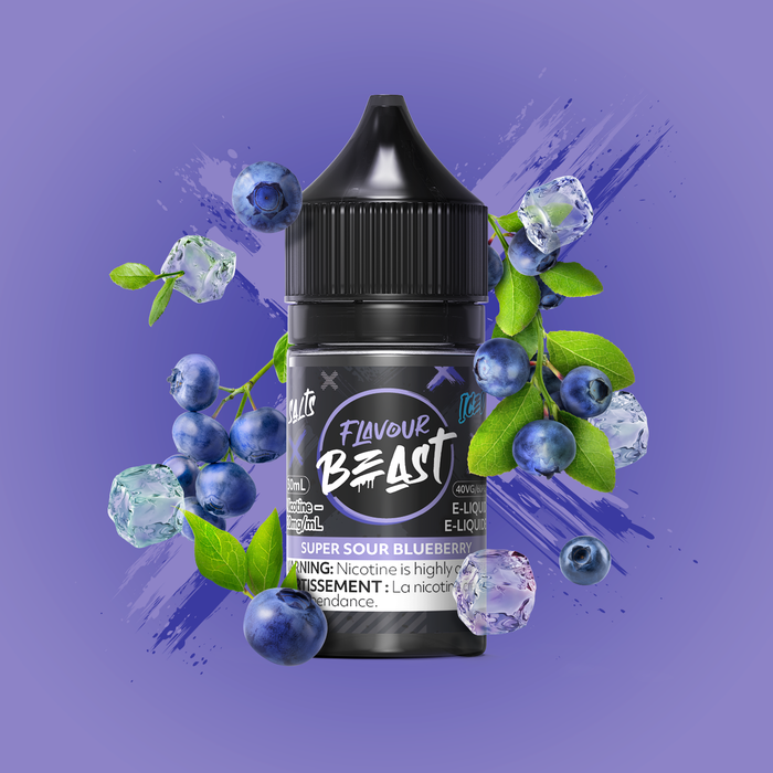FLAVOUR BEAST SALTS 30ML Super Sour Blueberry Iced / 10MG Salt Nic FLAVOUR BEAST SALTS 30ML | Downtown Smokes N Vapes